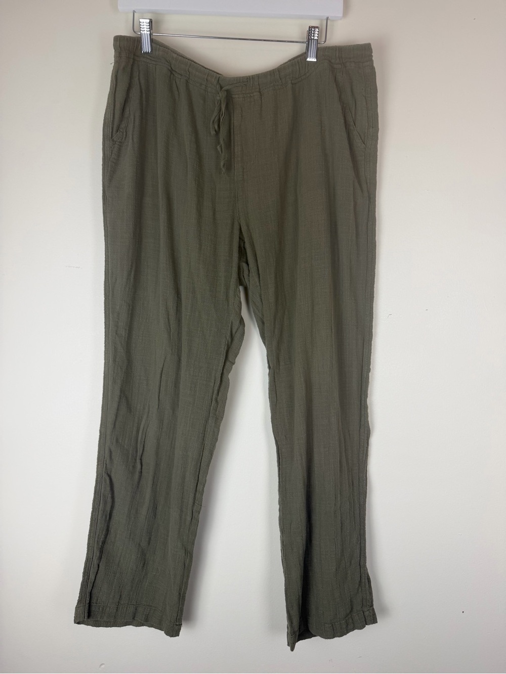 XCVI Olive Green Gauzy Cotton Pants size XL